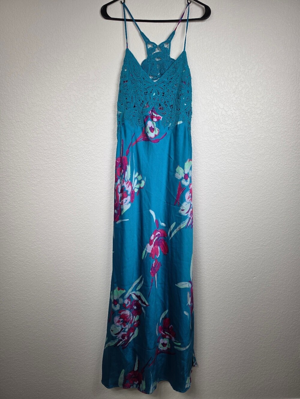 Free People Turquoise Floral Maxi Dress Medium